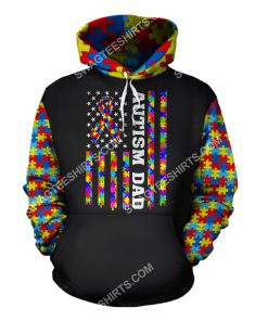 american flag autism awareness autism dad all over printed hoodie 1