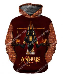 anubis the god of the egyptians all over printed hoodie 1