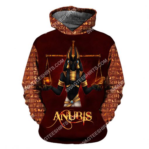 anubis the god of the egyptians all over printed hoodie 1
