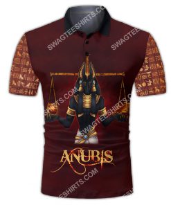 anubis the god of the egyptians all over printed polo tshirt 1