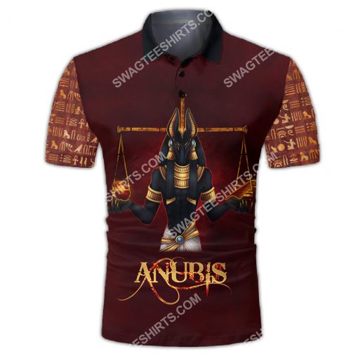 anubis the god of the egyptians all over printed polo tshirt 1