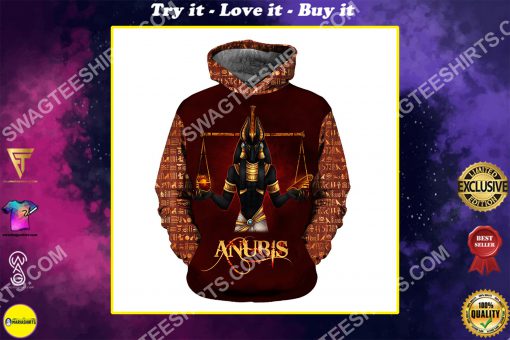 anubis the god of the egyptians all over printed shirt