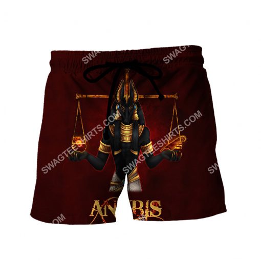 anubis the god of the egyptians all over printed shorts 1