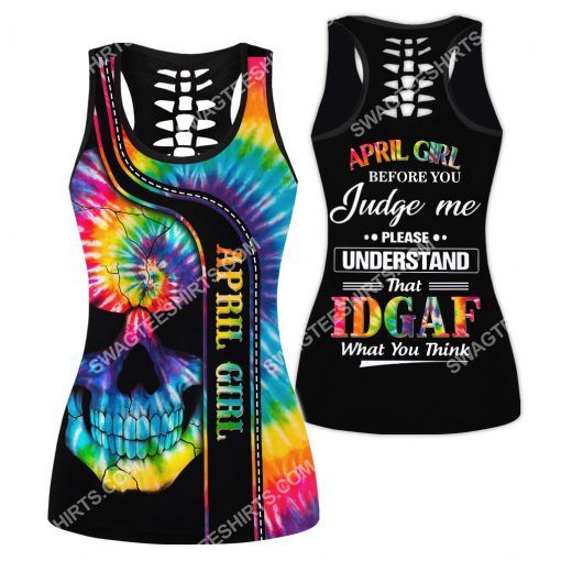 april girl before you judge me please understand tie dye all over printed hollow tank top 1