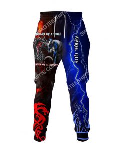 april guy heart of a wolf soul of a dragon all over printed long-pants 1