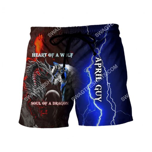 april guy heart of a wolf soul of a dragon all over printed shorts 1