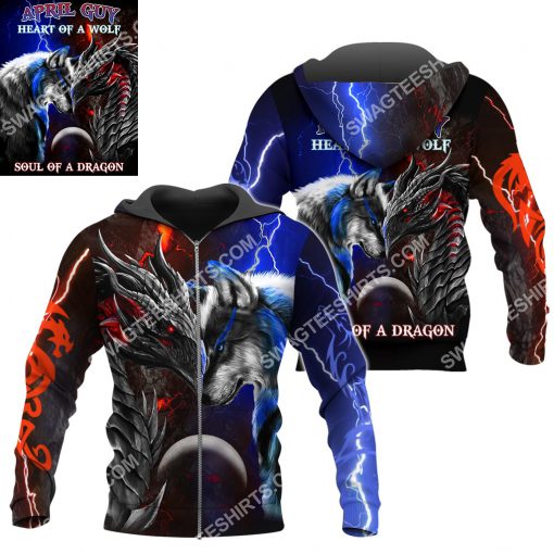 april guy heart of a wolf soul of a dragon all over printed zip hoodie 1