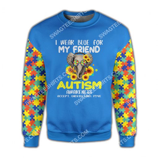 autism awareness i wear blue for my son autism all over printed sweatshirt 1