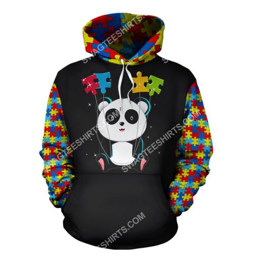 autism awareness panda all over printed hoodie 1