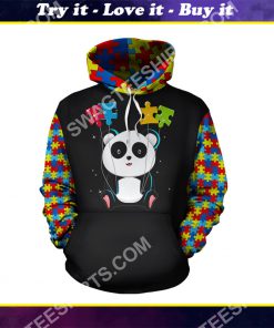 autism awareness panda all over printed shirt