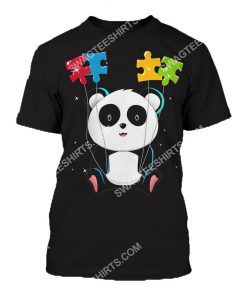 autism awareness panda all over printed tshirt 1