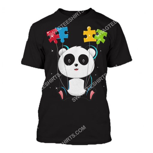 autism awareness panda all over printed tshirt 1