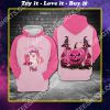 breast cancer awareness pig in october we wear pink halloween all over printed shirt