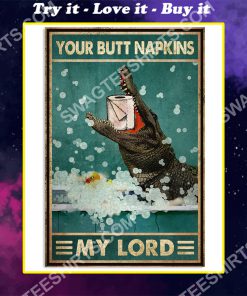 crocodile your butt napkins my lord vintage poster