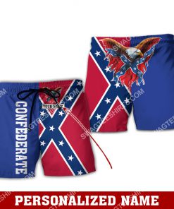 custom name confederate states of america flag all over printed shorts 1