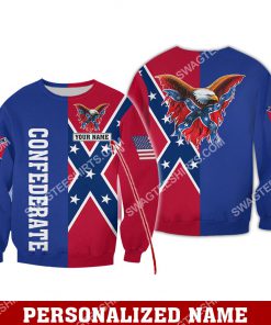custom name confederate states of america flag all over printed sweatshirt 1