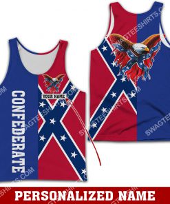 custom name confederate states of america flag all over printed tank top 1