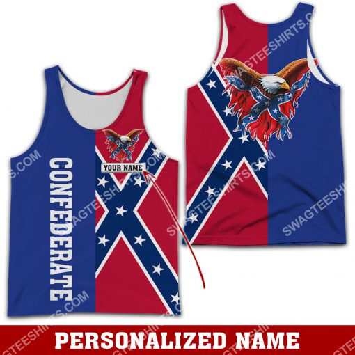 custom name confederate states of america flag all over printed tank top 1