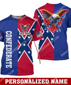 custom name confederate states of america flag all over printed tshirt 1