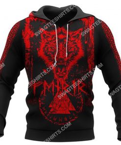 fenrir wolf viking symbol all over printed hoodie 1