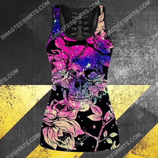 floral skull all over printed tank top(1)