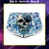 floral skull all over printed women's board shorts