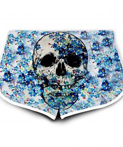 floral skull all over printed women's board shorts 2(2)