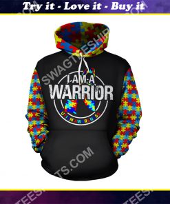 i am a warrior autism awareness all over printed shirt