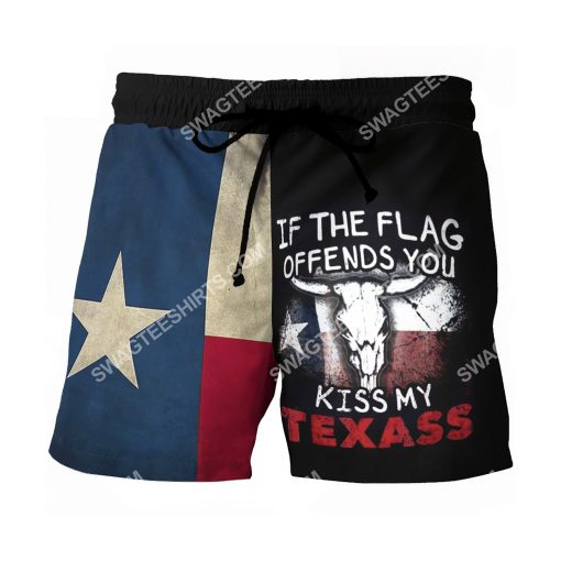if the flag offends you kiss my texas all over printed beach shorts 2(1)