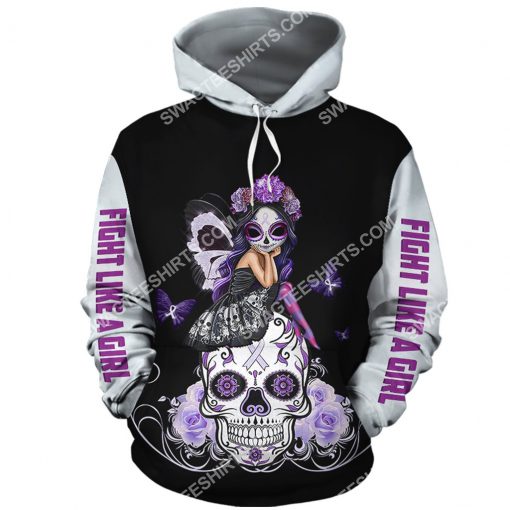 lung cancer sugar skull fairy figurine all over printed hoodie 1(1)