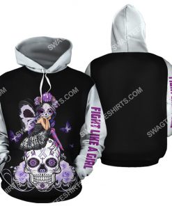 lung cancer sugar skull fairy figurine all over printed hoodie 2 - Copy