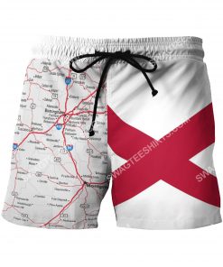 map of alabama all over printed beach shorts 2(1)
