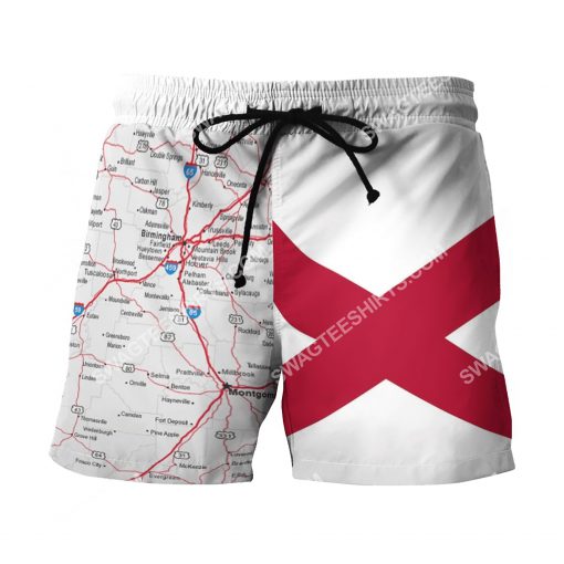 map of alabama all over printed beach shorts 2(1)