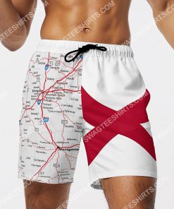 map of alabama all over printed beach shorts 4(1)