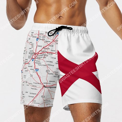 map of alabama all over printed beach shorts 4(1)