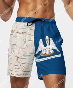 map of louisiana all over printed beach shorts 4(1)