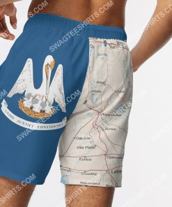 map of louisiana all over printed beach shorts 5(1)
