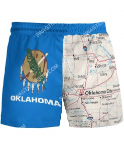 map of oklahoma all over printed beach shorts 3(1)