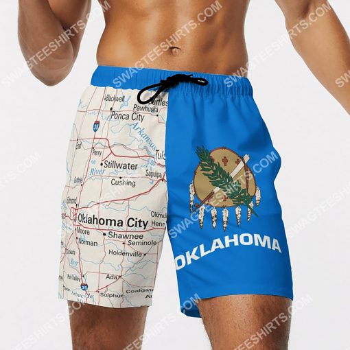 map of oklahoma all over printed beach shorts 4(1)