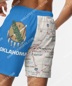 map of oklahoma all over printed beach shorts 5(1)