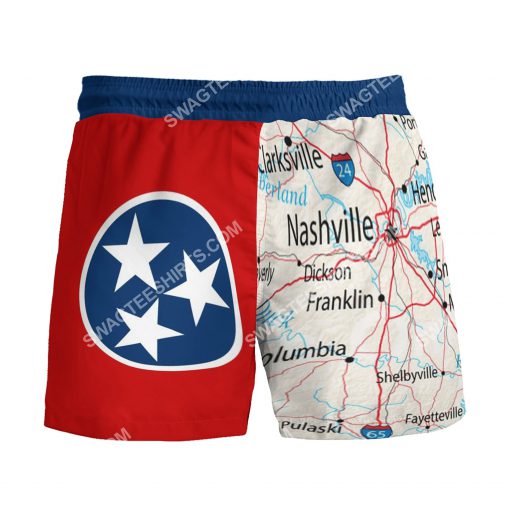 map of tennessee all over printed beach shorts 3(1)