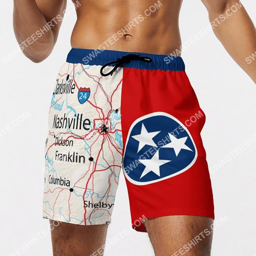 map of tennessee all over printed beach shorts 4(1)