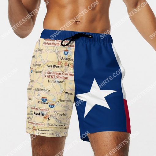 map of texas all over printed beach shorts 3(1)