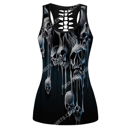 melting skull all over printed tank top(1) - Copy