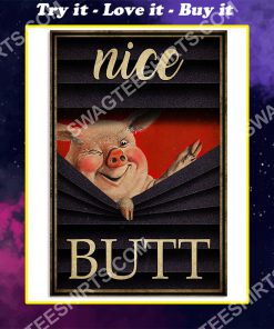 pig nice butt vintage wall art poster