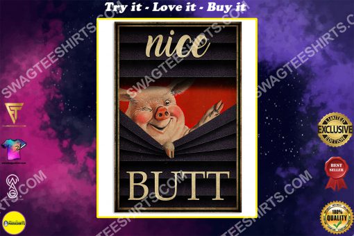 pig nice butt vintage wall art poster