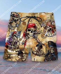 pirate skull all over printed hawaiian shorts 2(1)