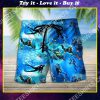 scuba diving all over printed hawaiian shorts