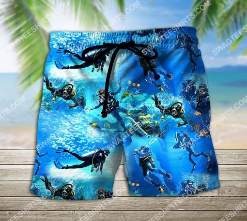scuba diving all over printed hawaiian shorts 2(1)