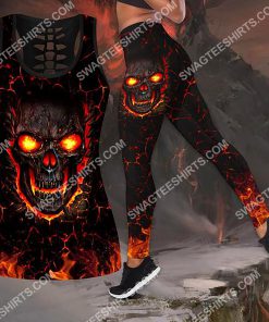 skull and fire all over printed legging(1)